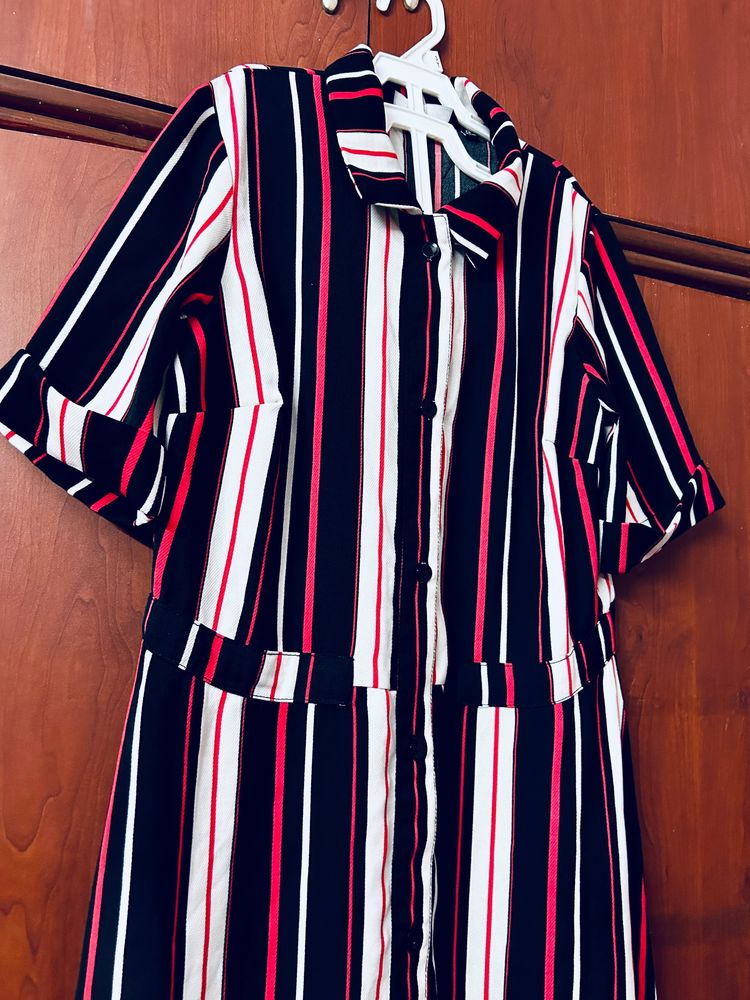 Women Striped A-line Dress