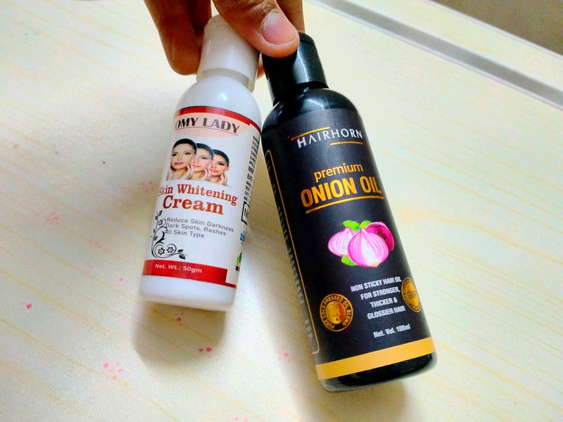 Offer 🥳 Onion Hair Oil And Skin Whitening Cream