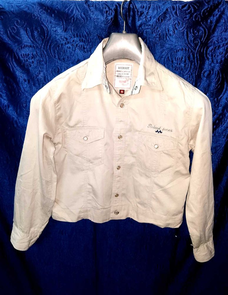 Beige Cotton Short Jacket