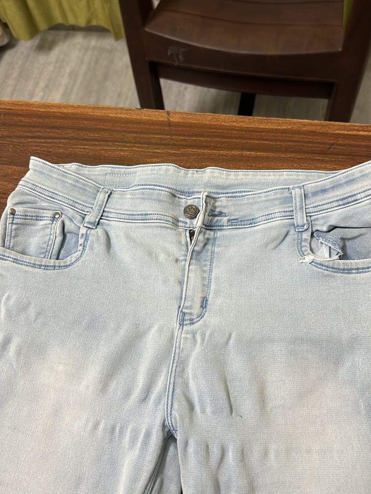 Ice Blue Capry Jeans