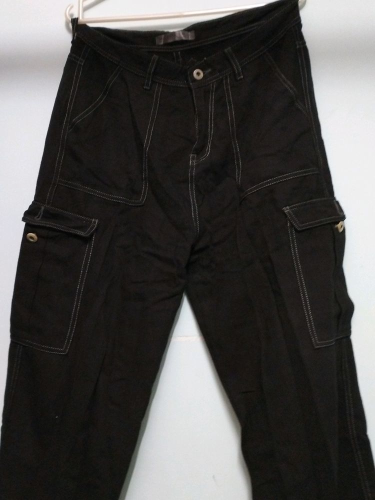 Black Cargo Jeans