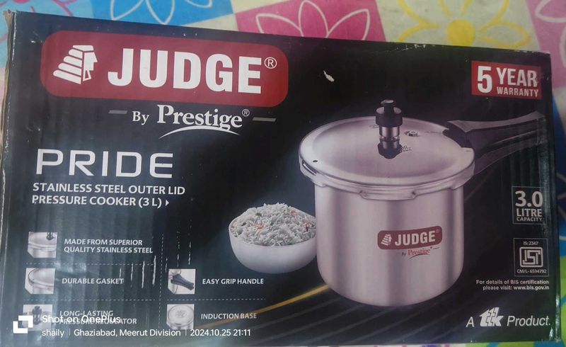 Judge By Prestige Cooker 3 Lit