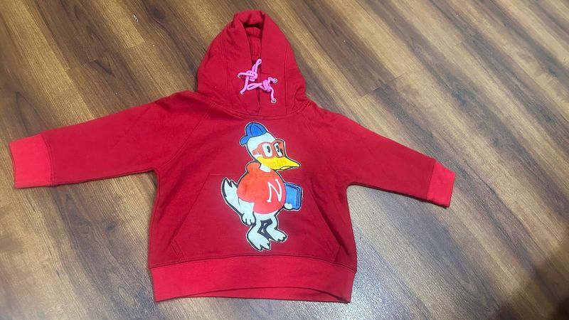 6) Cute Sweatshirt with hoodie for kids age 2yrs