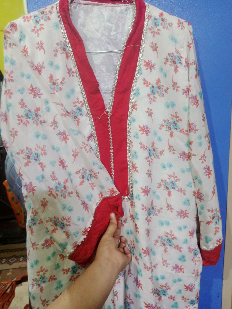 White Printed Kurta