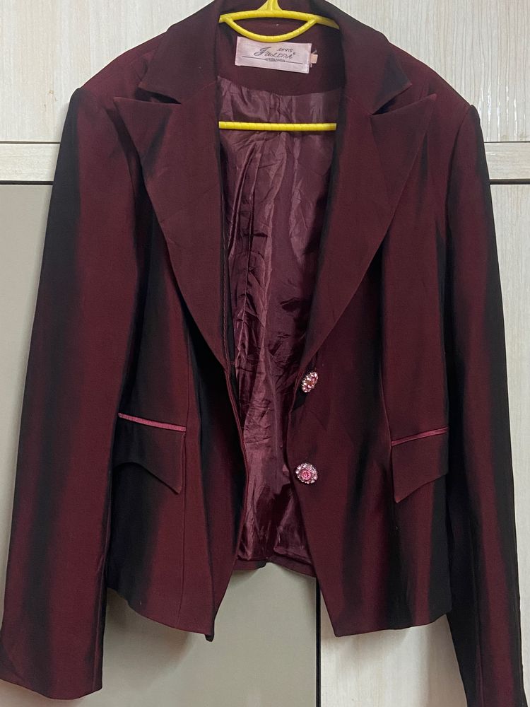 Wine Color Blazer