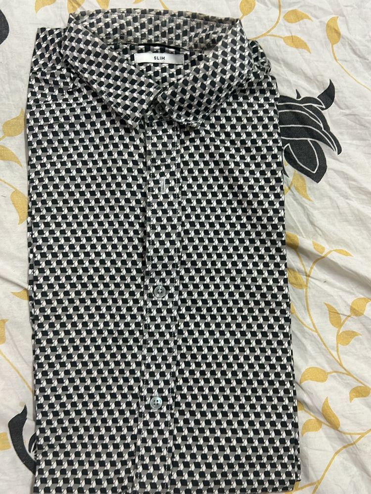 Black And White Checked Jack N Jones Shirt