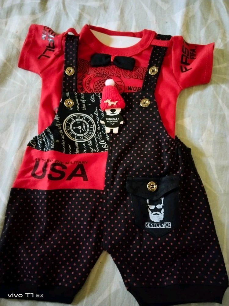 Black Red Baby Dungaree