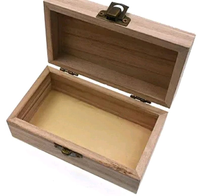 Rectangle Shape Unfinished Wood Box for DIY Art