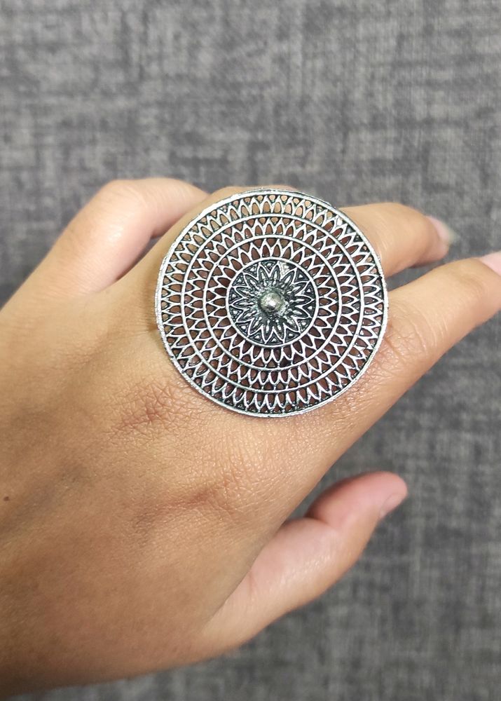 Silver Oxidized Ring