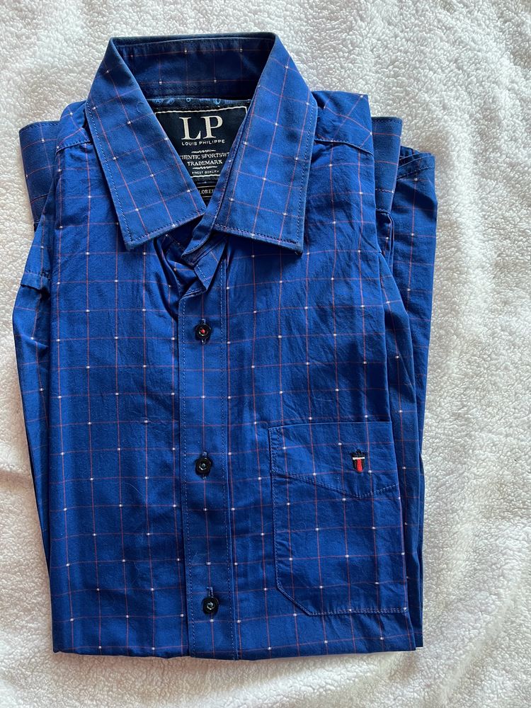 Louis Philippe Royal Blue Small Checks Shirt