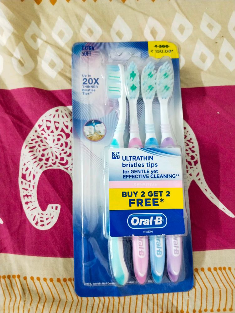 Oral-B Toothbrushes Pack Of 4