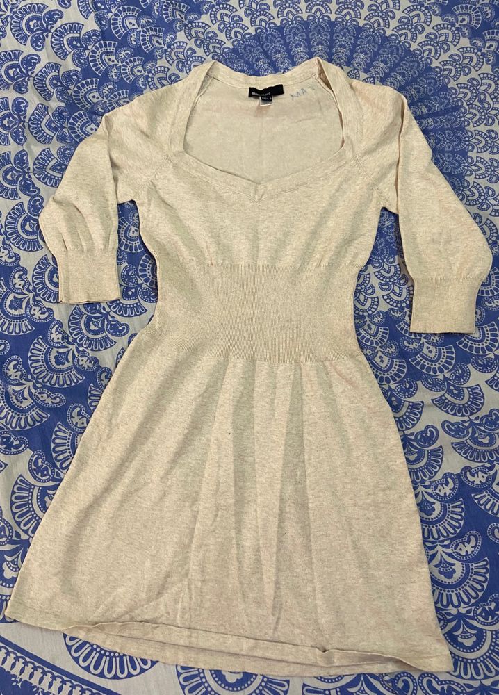 Mango Off White Cute Dress