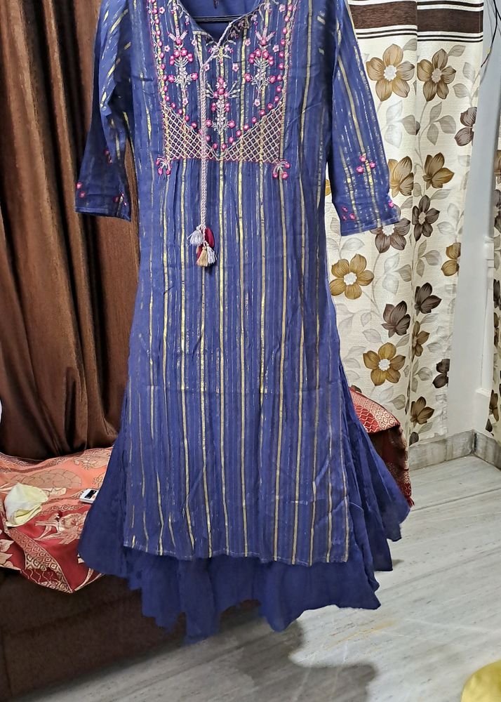 2 Piece Kurta - Navy Blue