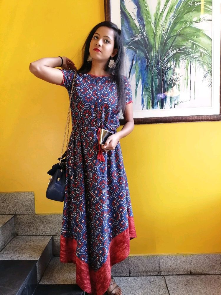 Anouk Red And Blue Kurta