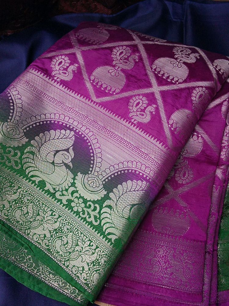 Banarsi Silk With More Design On It's Border