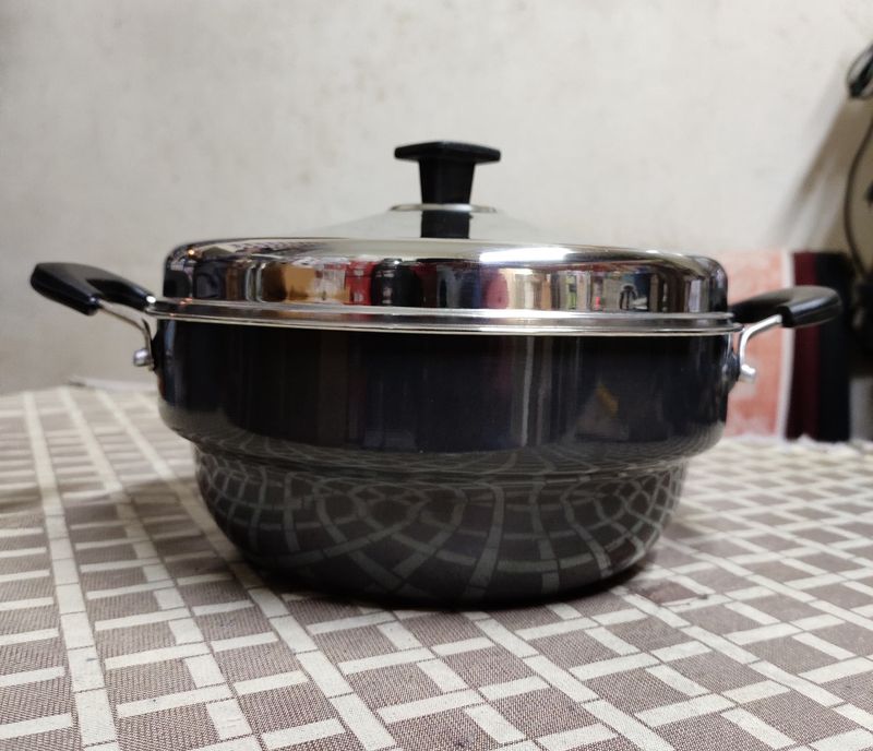 NEWLY DESIGN HARD ANODIZED MULTI KADAI WITH LID