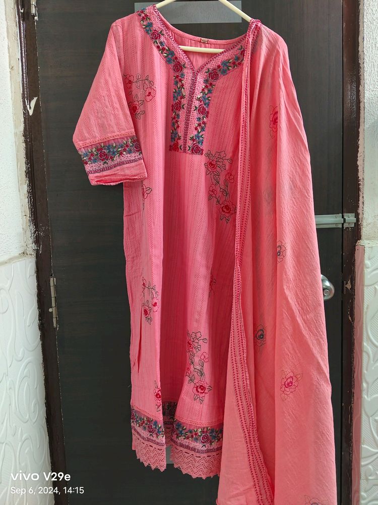 New Unused Pure Cotton Pakistani Embroidery Suit