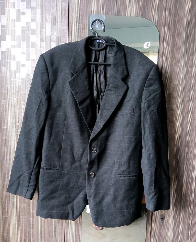 Checkered Jet Black Mens Blazer