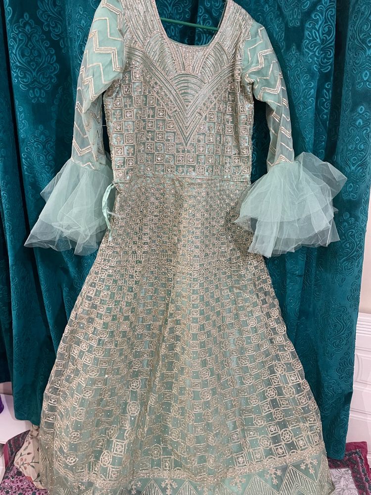 ATWedding Wear Mint Green Colour Dress With Chunni