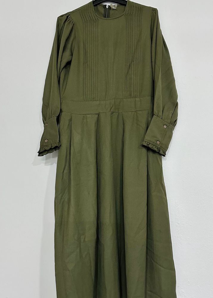 Olive Green Beautiful Modest Dress