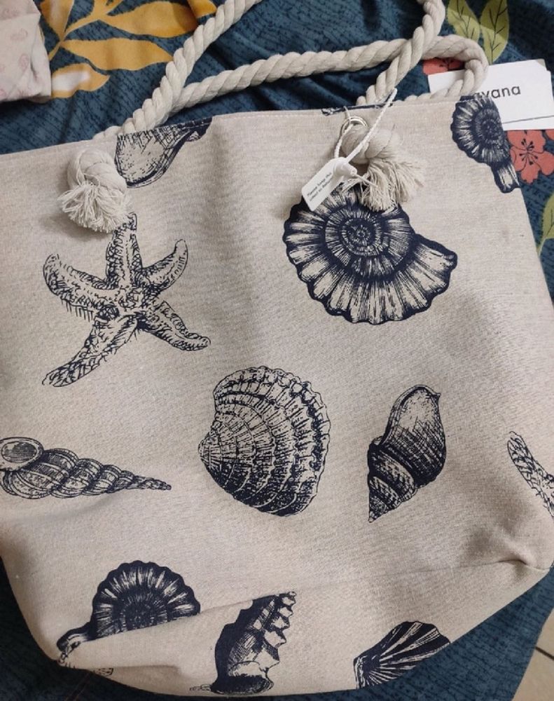 Savana New Printed Shells Tote Bag Large Spacious