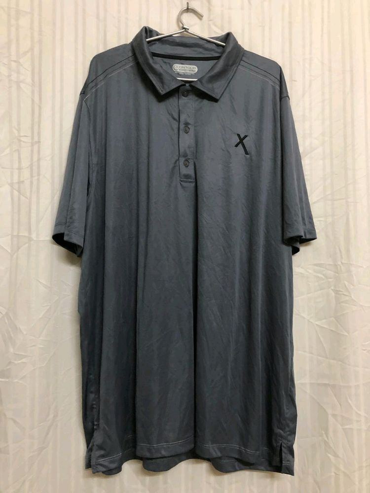 Ontour Grey Short Sleeve Polo T Shirt