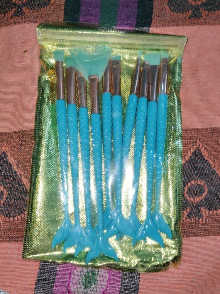 Mermaid Makeup Brush Set Of 10