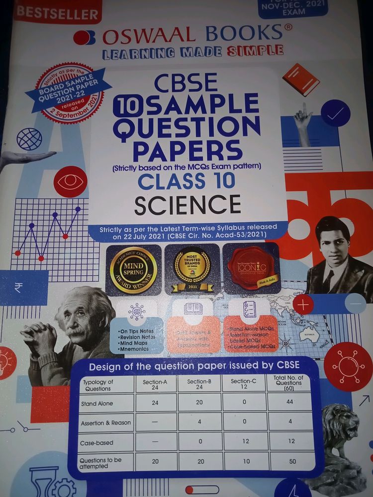 CBSE Class 10th, Science Oswal Sample Paper.