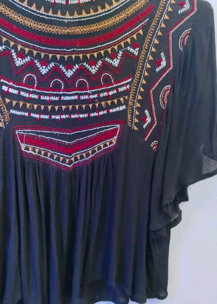 Black Multicolour Top