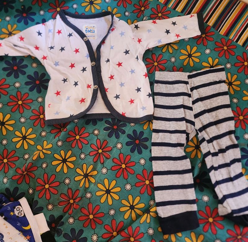 2 Pc Combo Set Top Shirt Pant Unisex 0-6 Months