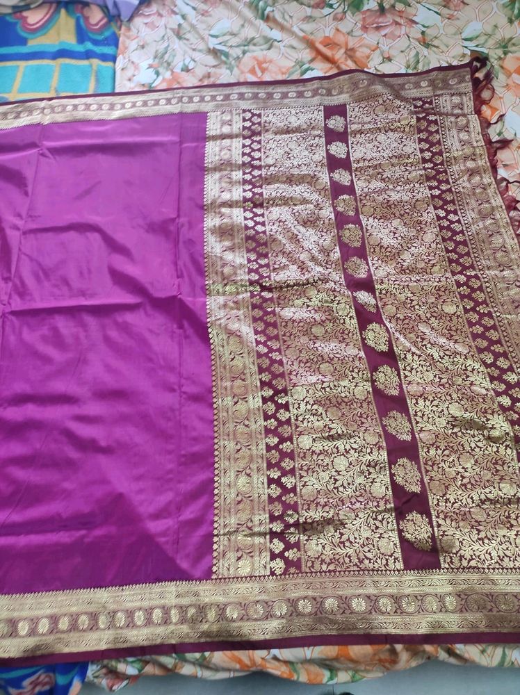 Onion Pink And Maroon Satin Banarasi