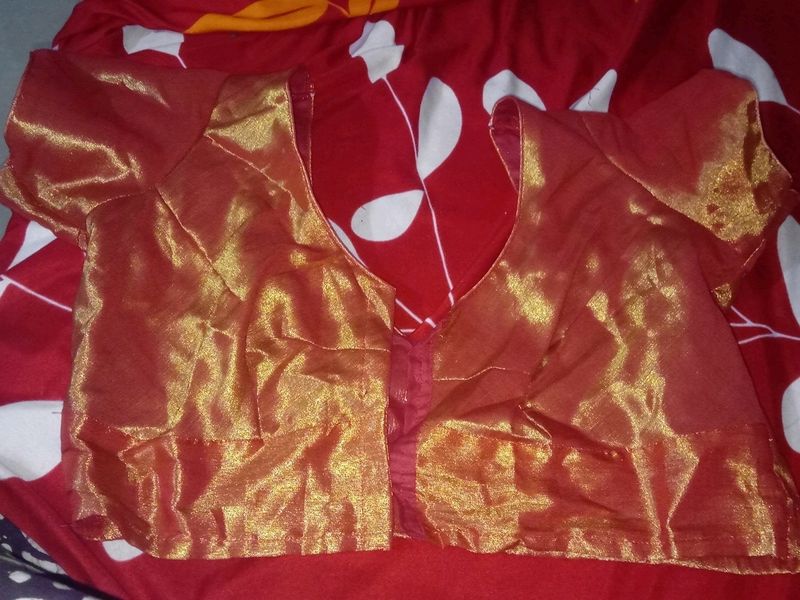 Beautiful Gold Shade Red Color Blouse 😍😍