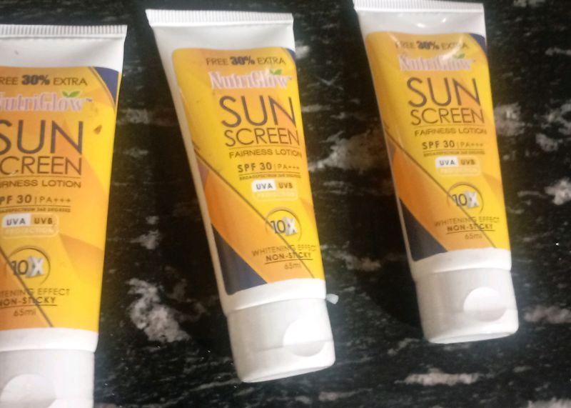 65ml Pack Of 3  Nutriglow Sunscreen