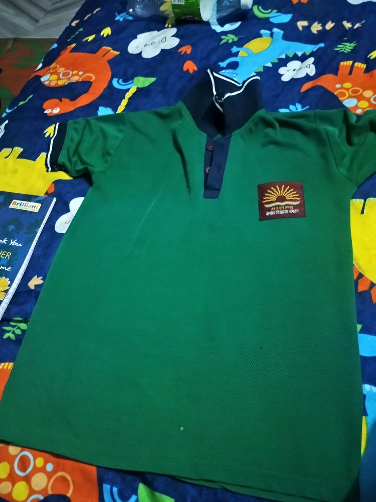 Sports T Shirt For Kendriya Vidyalaya Green Colour