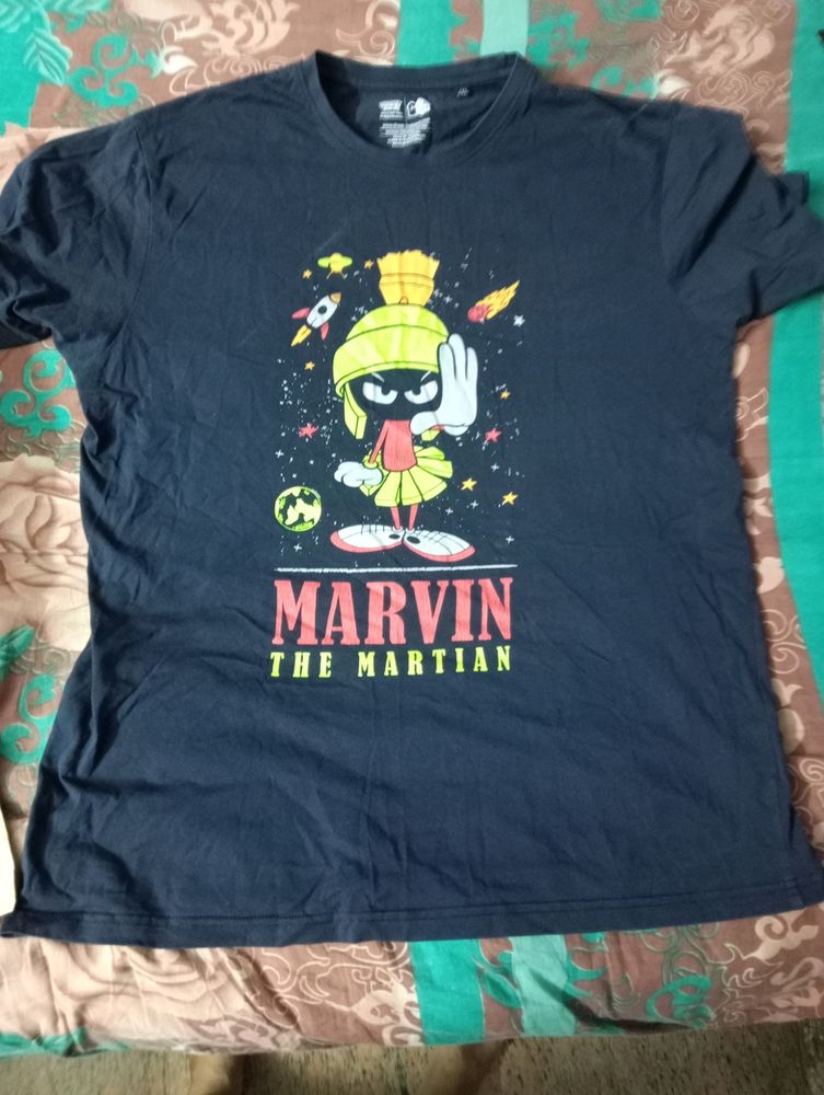 The Souled Store 2xl XXL Blue Tshirt Marvin The Martian