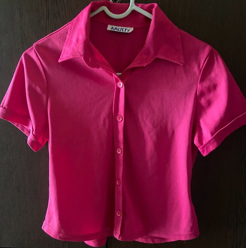 Pink crop Shirt top