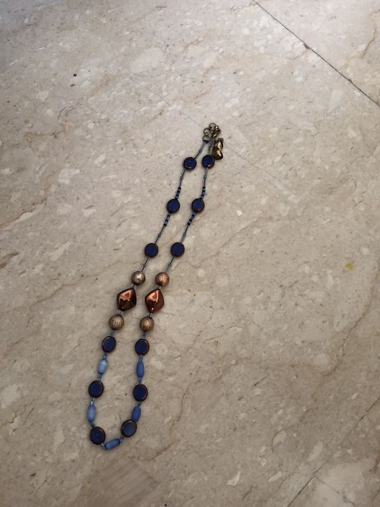 Blue N Copper Mala