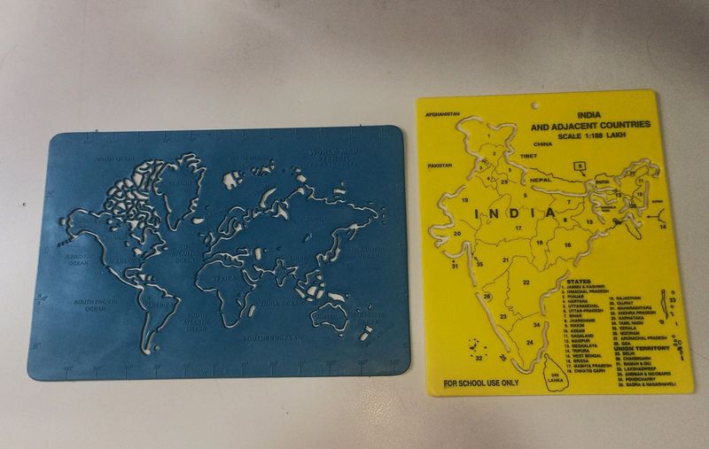 World & India Map Stencil