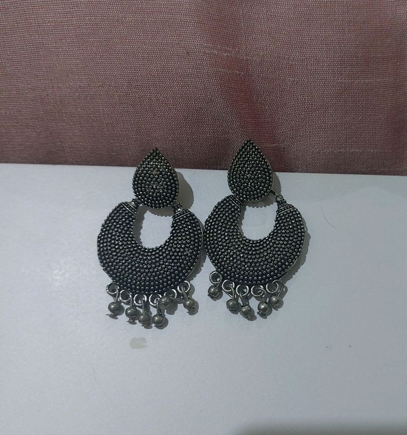 Silver Oxidised Earrings