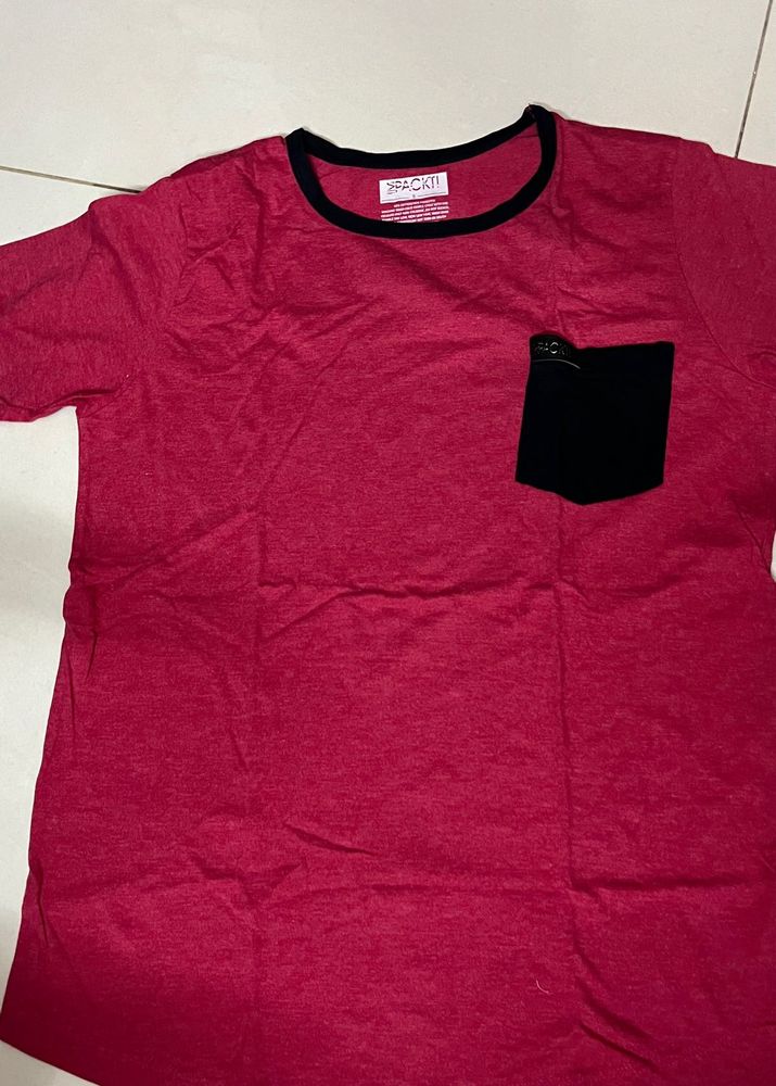 Red Tee With Pocket