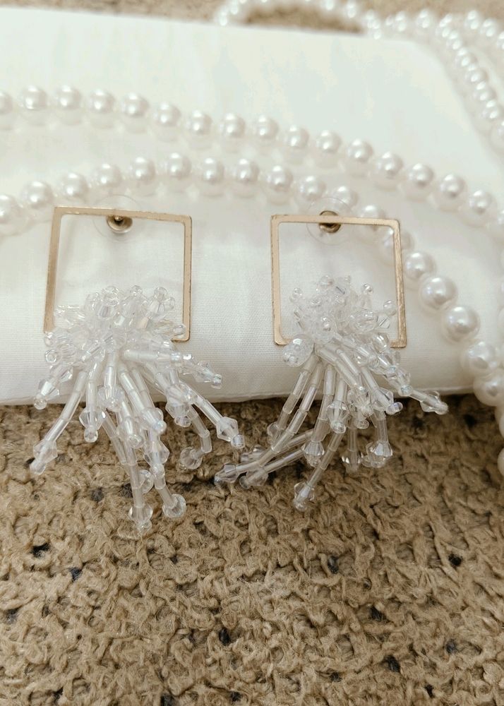 White Fancy Earrings