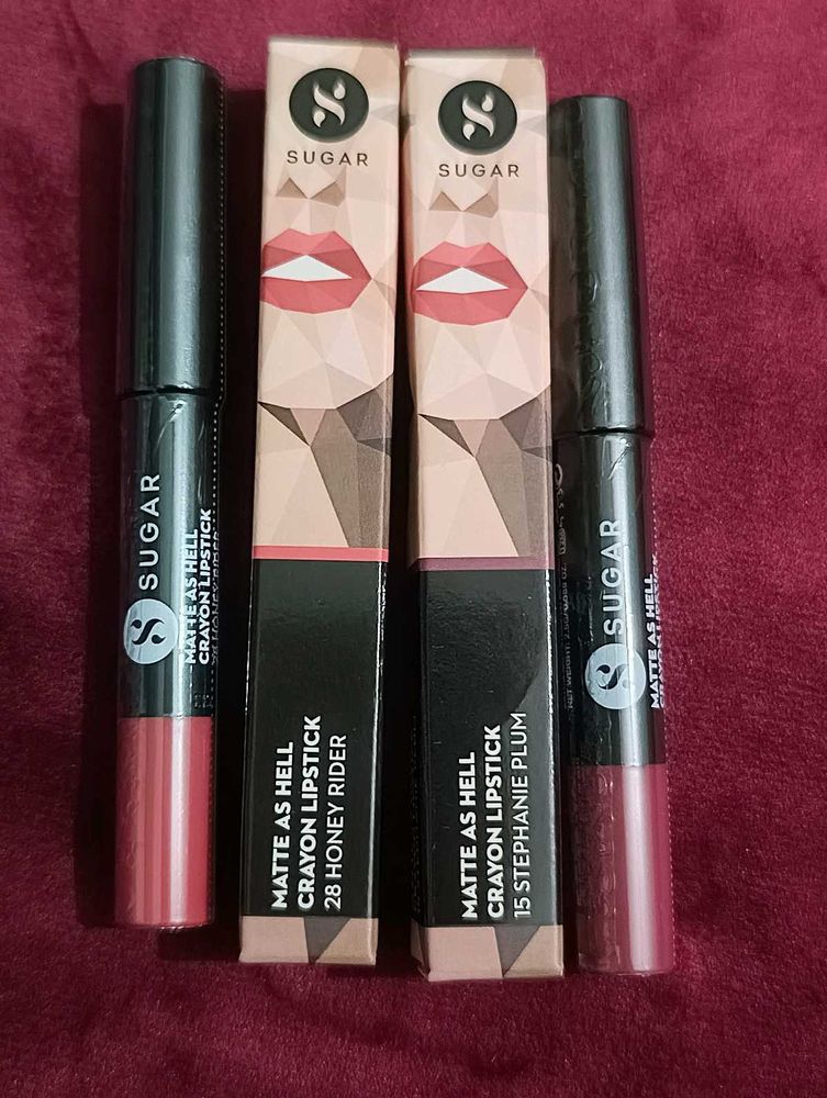 2 Combo Sugar Matte Hell Crayon Lipstick Only 499/