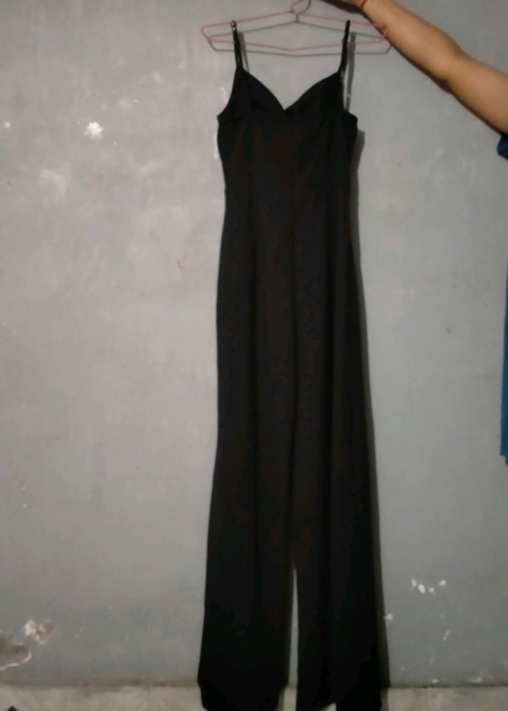 Black Polyester Jumpsuit With Attract Cutouts ..