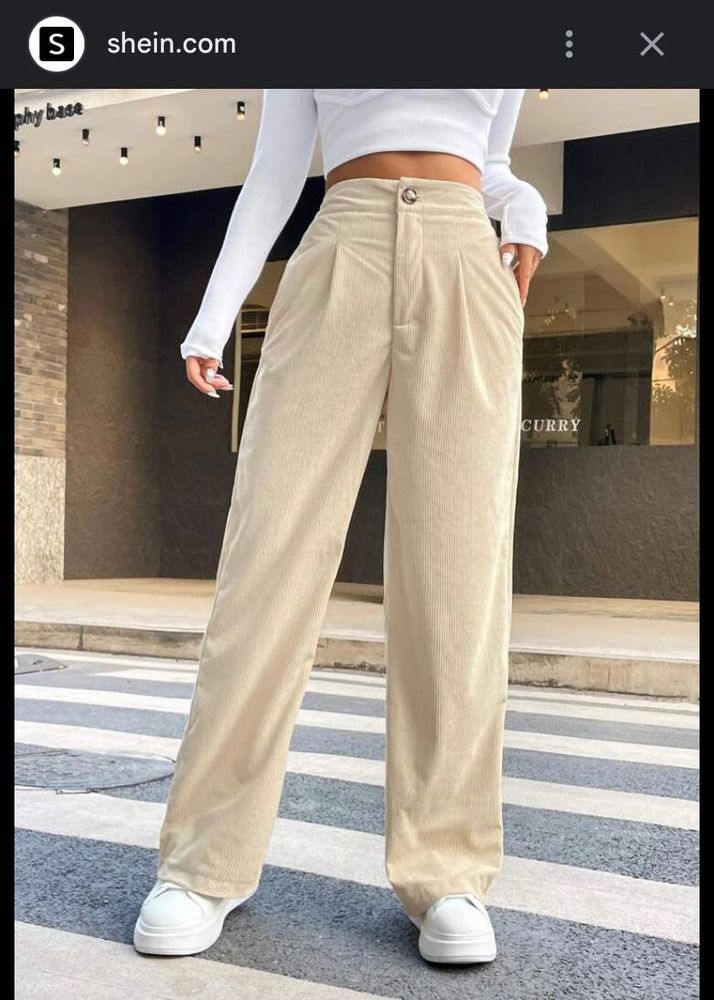 Shein Corduroy High Waisted Pant