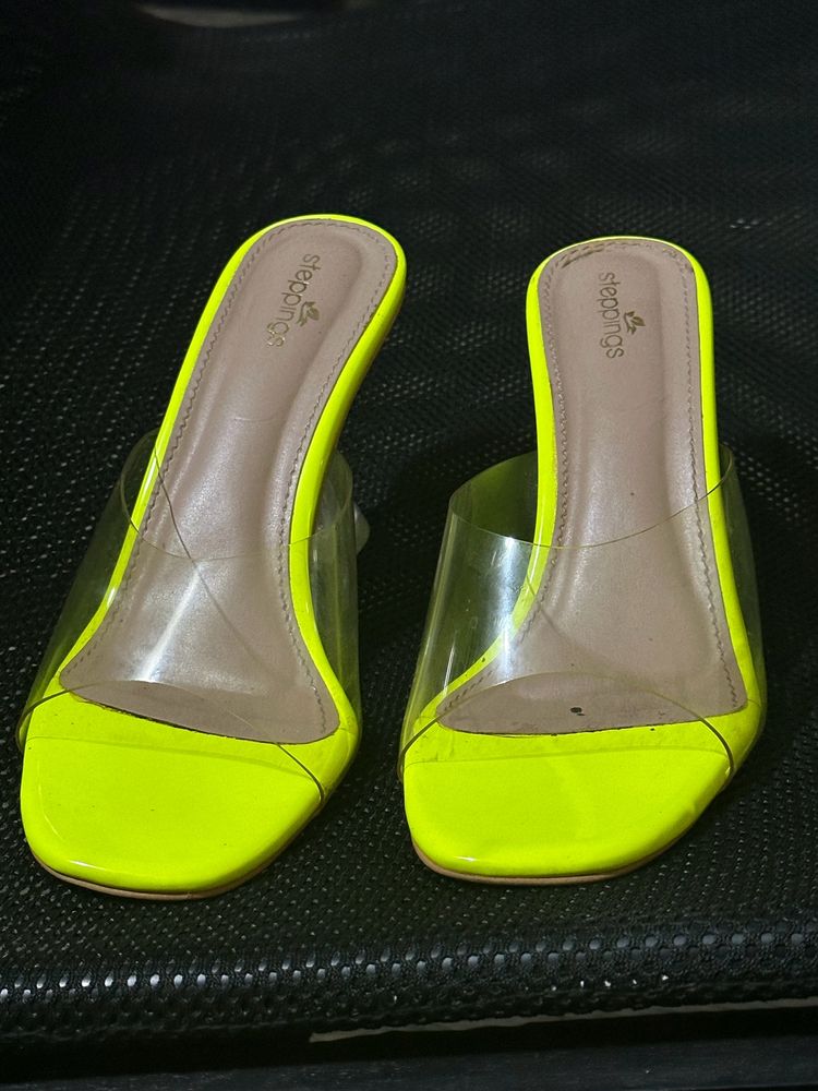 Neon Clear Heels