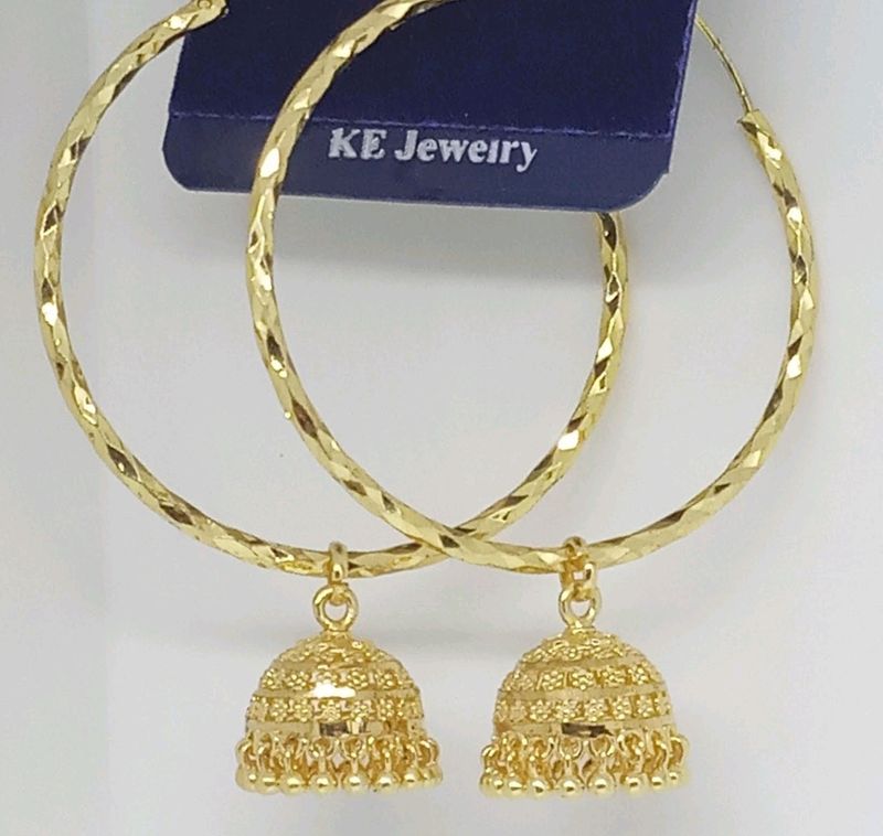 Ladies Gold Plated Zumkha Style Earrings