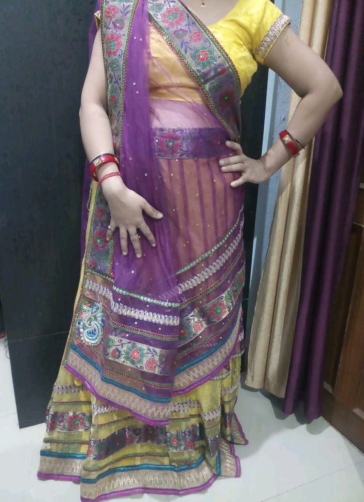 Designer Lehanga Choli With Long Chunri