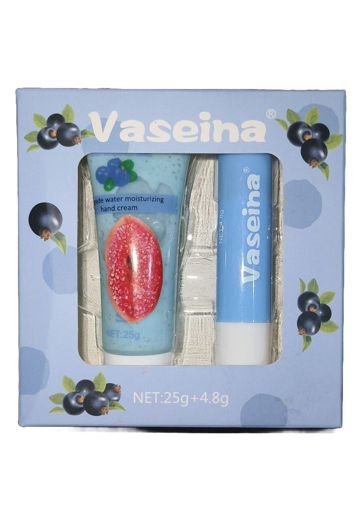 Hand Cream and Lip Balm Set with Blueberry Extract