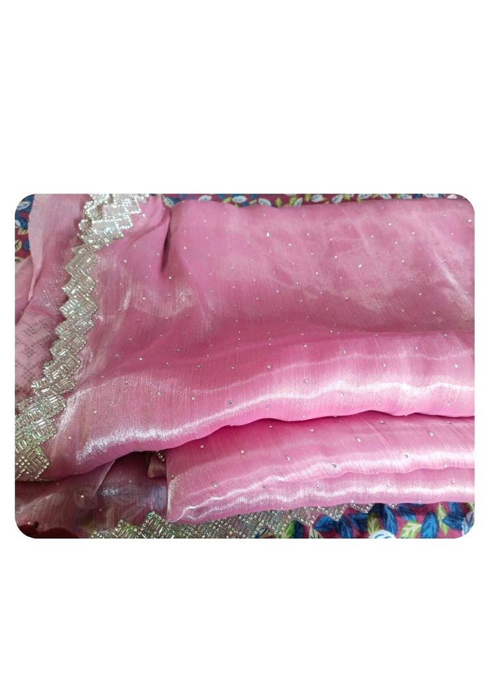 Beautiful Organza Saree With Embroidery