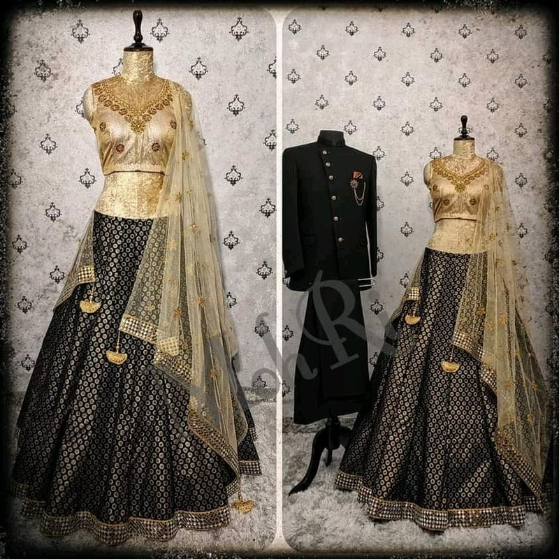 Black Golden Lehenga Choli